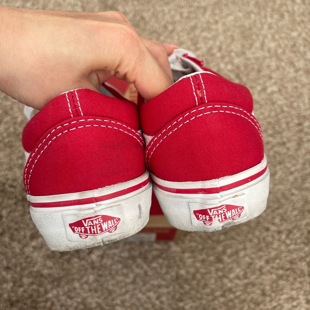 Vans Women’s Old Skool Formula One Racing Red True White Preowned Size 5 View 4
